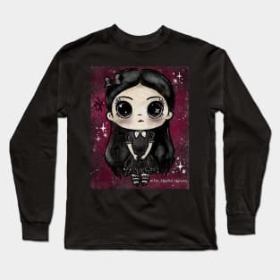 Chibi Wednesday Addams (design available without background) Long Sleeve T-Shirt